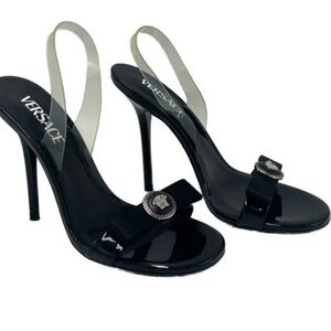 Versace Black Slingback Heels